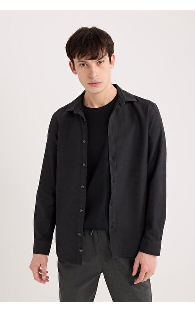 DeFacto Slim Fit Dar Kesim Pamuklu Uzun Kollu Gömlek A4644AX25SPBK81