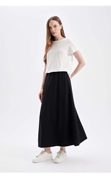 DeFacto A Kesim Skuba Dalgıç Kumaş Maxi Etek