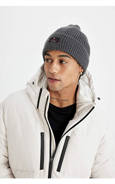 DeFacto Erkek Etiket Baskılı Triko Bere A5067AX24WNAR198