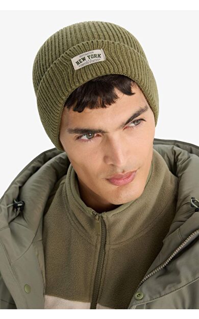 Erkek Etiket Baskılı Triko Bere A5067AX25WNKH328