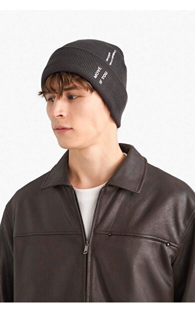 Erkek Baskılı Triko Bere