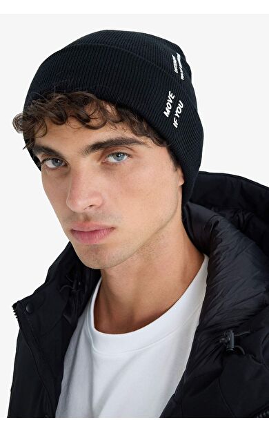 Erkek Baskılı Triko Bere