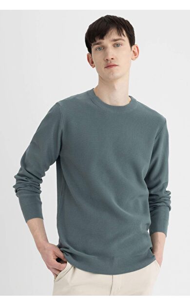 DeFactoFit Standart Fit Bisiklet Yaka Kazak A5181AX24AUBE528