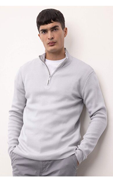 DeFactoFit Standart Fit Dik Yaka Fermuarlı Kazak A5184AX24AUGR184