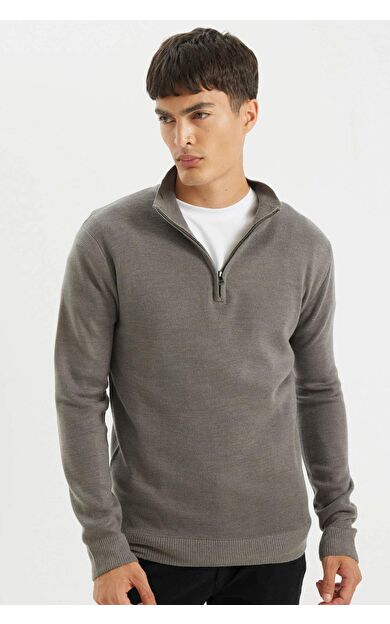 DeFactoFit Standart Fit Yarım Fermuarlı Kazak A5184AX24AUGR308