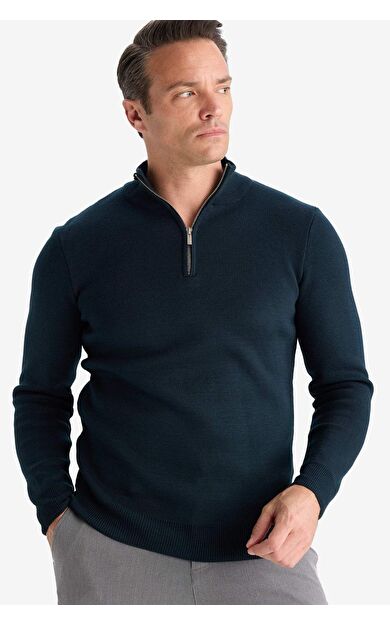 DeFacto Standart Fit Yarım Fermuarlı Triko Kazak A5184AX25AUGN852