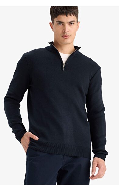 DeFacto Standart Fit Yarım Fermuarlı Triko Kazak A5184AX25AUNV64