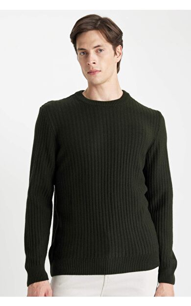 DeFactoFit Standart Fit Bisiklet Yaka Waffle Kazak A5234AX24WNGN185