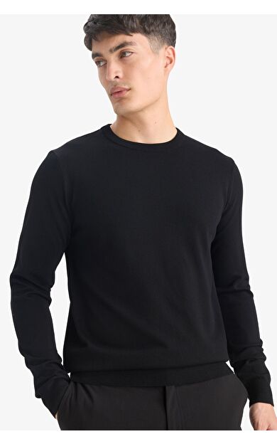 DeFacto Regular Fit Bisiklet Yaka Triko Kazak A5268AX25AUBK27