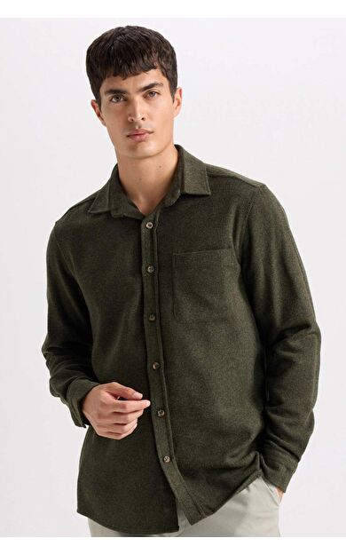 DeFacto Regular Fit Gömlek Yaka Oduncu Uzun Kollu Gömlek
