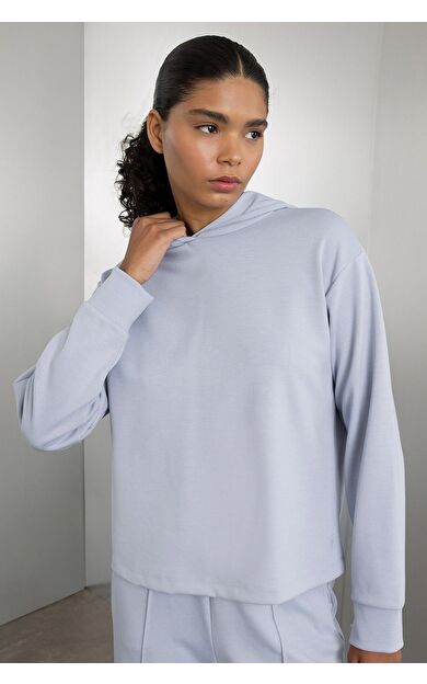 DeFacto DeFactoFit Standart Fit Kapüşonlu Skuba Dalgıç Kumaş Sporcu Sweatshirt A5626AX24AUBE748