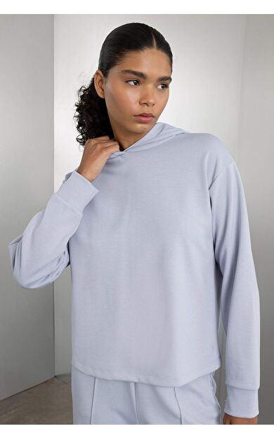 DeFacto DeFactoFit Standart Fit Kapüşonlu Skuba Dalgıç Kumaş Sporcu Sweatshirt A5626AX24AUBE748