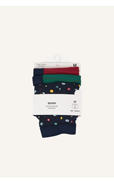 DeFacto Regular Fıt Desenli 3'lü Boxer