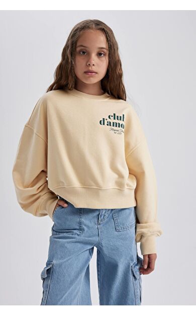 DeFacto Kız Çocuk Oversize Fit Sweatshirt