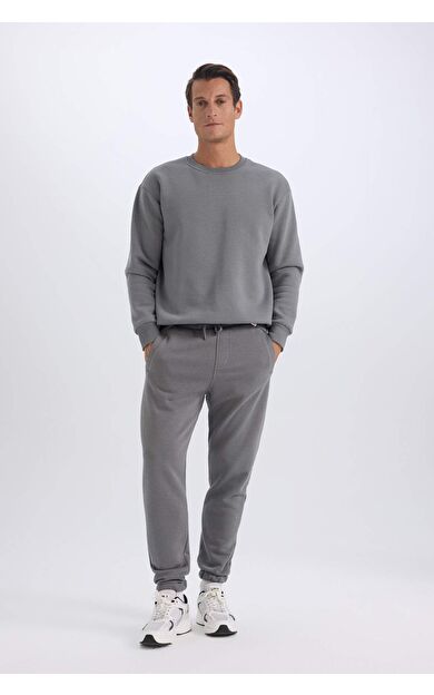 DeFacto Jogger Eşofman Altı Standart Fit Basic Düz Beli Bağcıklı Lastikli Paça Cepli A6468AX24AUGR438