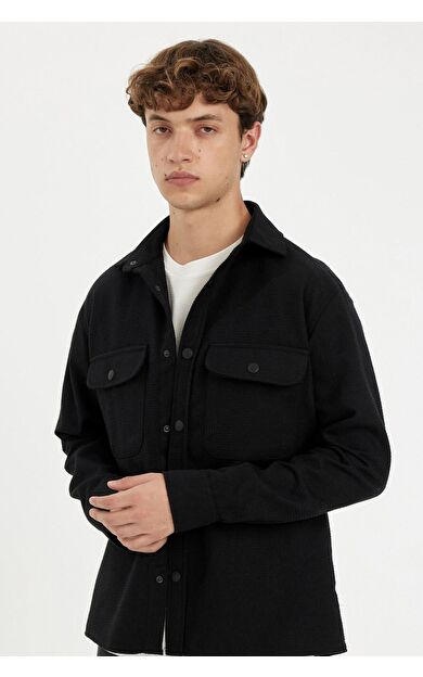DeFacto Relax Fit Uzun Kollu Gömlek A6872AX24AUBK81