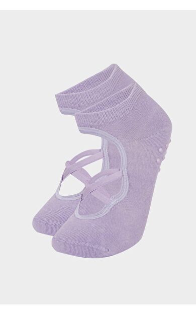 DeFacto Kadın 2'li Pamuklu Pilates Çorabı