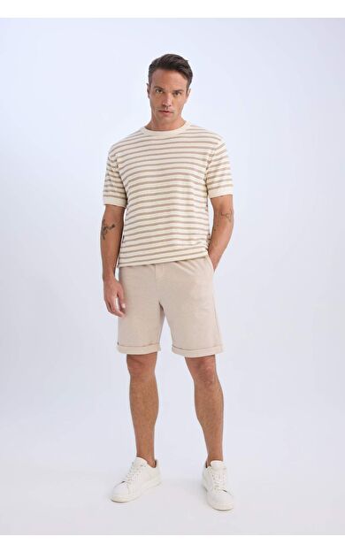 DeFacto Beli Bağcıklı Pike Bermuda Şort A7341AX25SPBG106