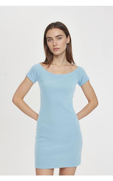 DeFacto Coool Bodycon Straplez Fitilli Kaşkorse Kısa Kollu Mini Elbise