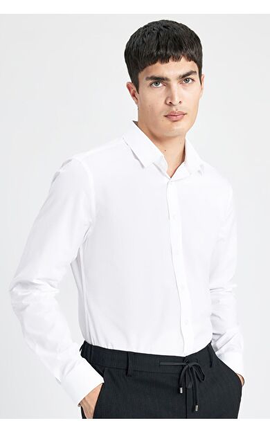 DeFacto Slim Fit İtalyan Yaka Non Iron Ütü Gerektirmeyen Uzun Kollu Gömlek A7803AX24SPWT32