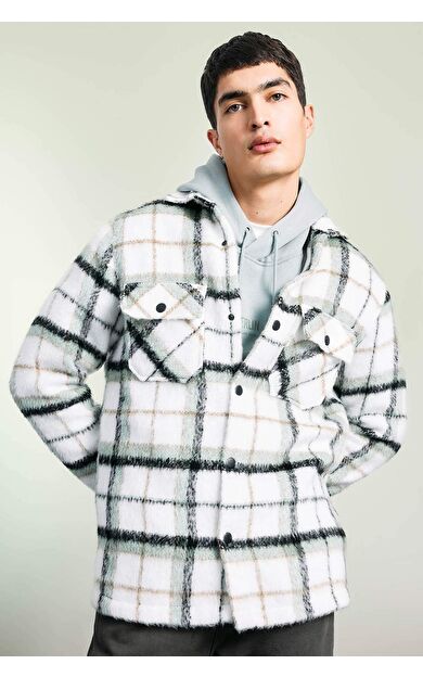 DeFacto Regular Fit Polo Yaka Ekose Desenli Gömlek Ceket