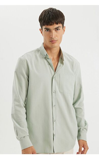 DeFacto Regular Fit Polo Yaka Oxford Uzun Kollu Gömlek A8028AX24AUGN1128