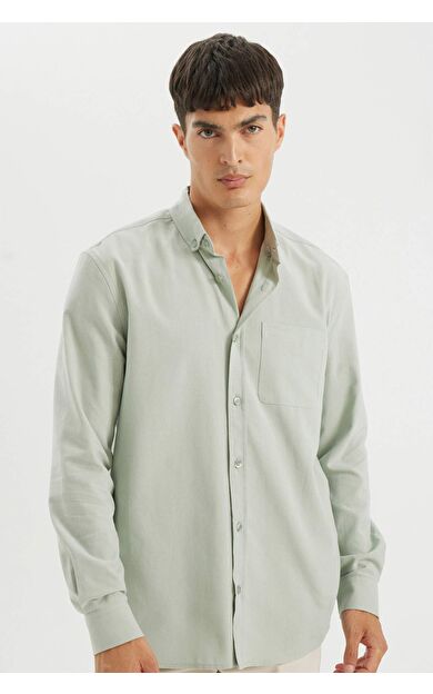 DeFacto Regular Fit Polo Yaka Oxford Uzun Kollu Gömlek A8028AX24AUGN1128