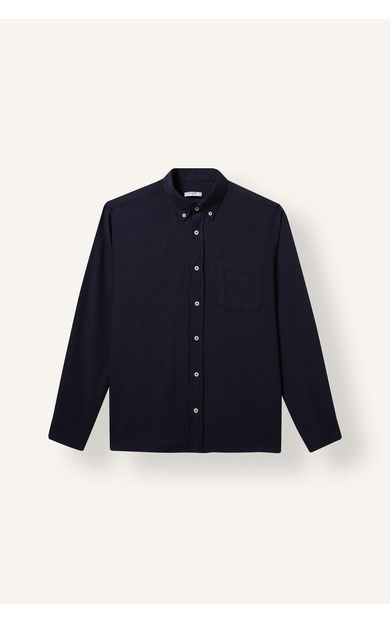 DeFacto %100 Pamuk Regular Fit Polo Yaka Oxford Basic Uzun Kollu Gömlek Lacivert