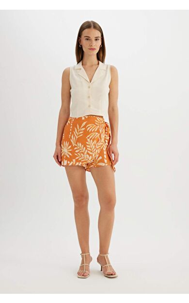 DeFactoFit Yüksek Bel Geniş Paça Viskon Şort A8125AX24HSOG350