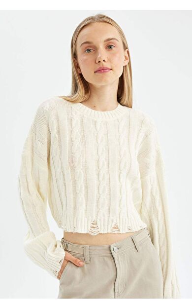 DeFacto Regular Fit Bisiklet Yaka Triko Kazak A8151AX24WNER105