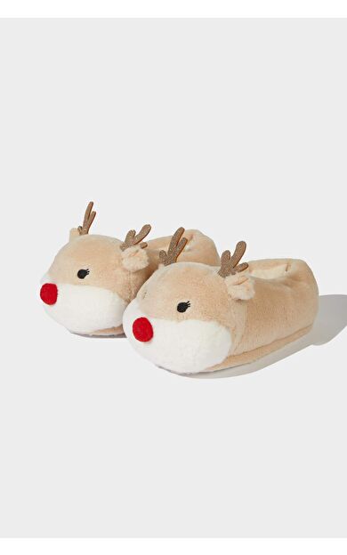 Kadın Yılbaşı Temalı Düz Taban Panduf