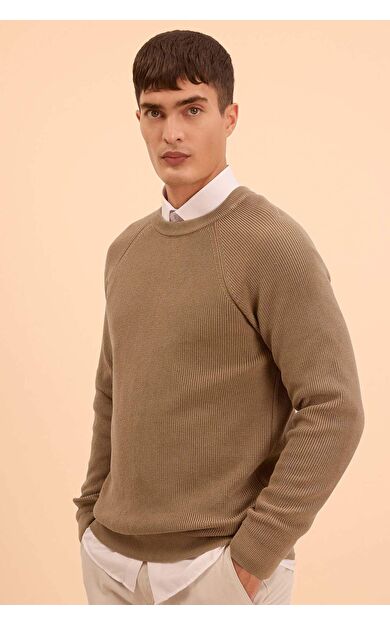 DeFacto Standart Fit Bisiklet Yaka Kazak A8458AX24SPBG684