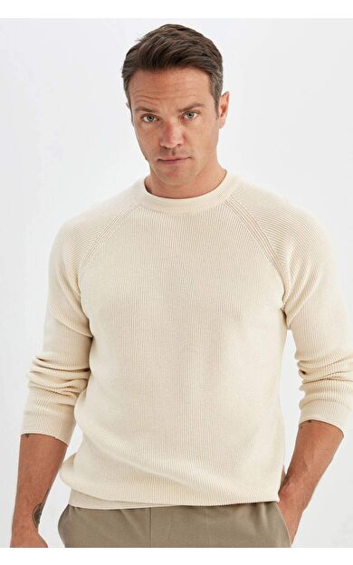 DeFactoFit Standart Fit Bisiklet Yaka Selanik Kumaş Kazak A8458AX24WNER139