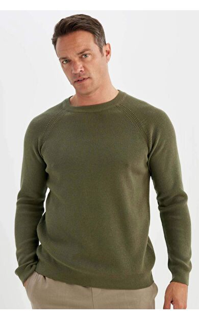 DeFactoFit Standart Fit Bisiklet Yaka Selanik Kumaş Kazak A8458AX24WNKH381