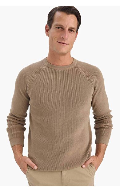 DeFacto Standart Fit Bisiklet Yaka Triko Kazak A8458AX25WNBG684