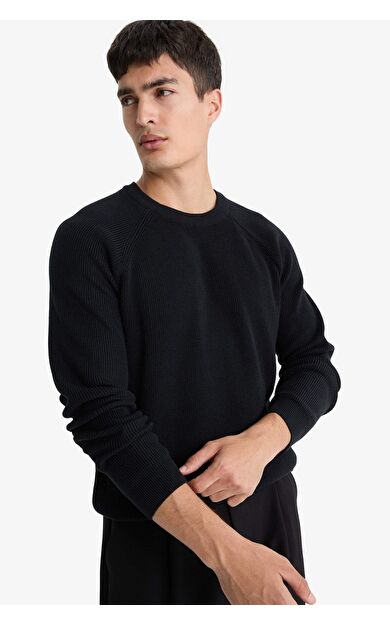 DeFacto Standart Fit Bisiklet Yaka Triko Kazak A8458AX25WNNV64