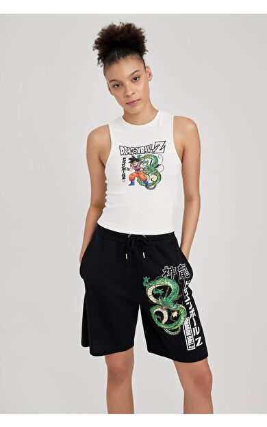 DeFacto DeFactoFit Coool Dragon Ball Fitted Baskılı Ribana Atlet