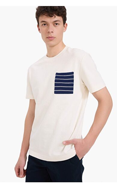 DeFacto %100 Pamuk Regular Fit Bisiklet Yaka Kısa Kollu Havlu Kumaş Tişört