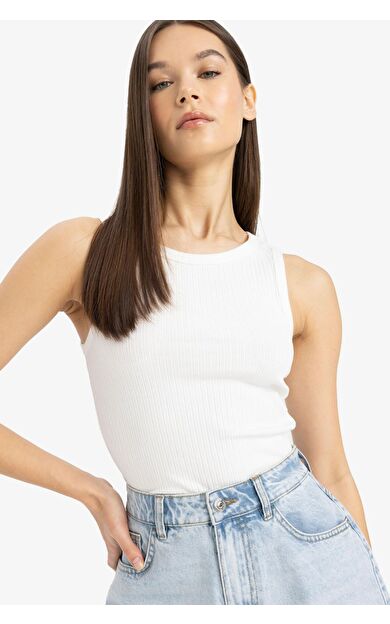 DeFacto Slim Fit Dar Kesim Halter Yaka Fitilli Kaşkorse Atlet A8859AX25SPER105