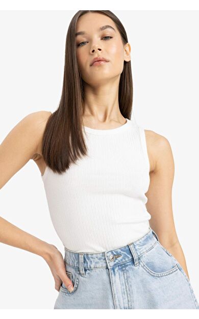 DeFacto Slim Fit Dar Kesim Halter Yaka Fitilli Kaşkorse Atlet A8859AX25SPER105