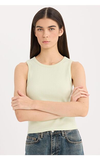 DeFacto Slim Fit Dar Kesim Halter Yaka Basic Düz Fitilli Kaşkorsel Atlet