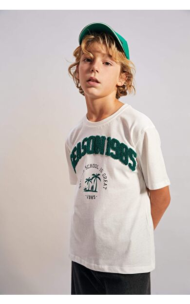 DeFacto Erkek Çocuk New Regular Fit Bisiklet Yaka Baskılı Kısa Kollu Tişört