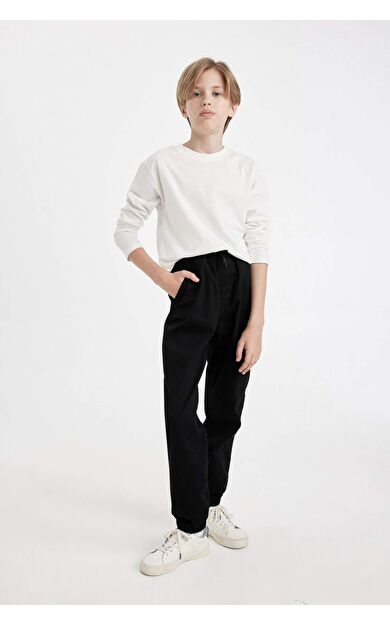 DeFacto Erkek Çocuk Jogger Jogger Paça Gabardin Pantolon A9395A824WNBK81