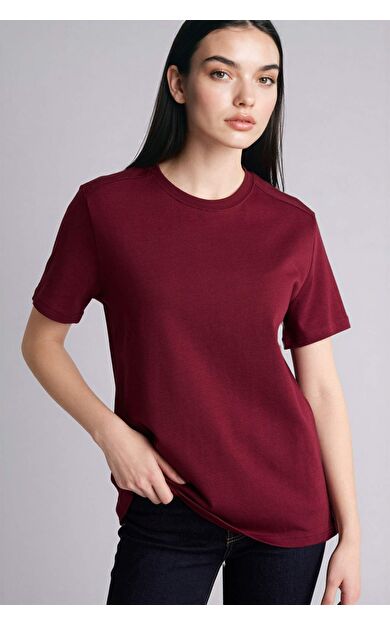 Regular Fıt Bisiklet Yaka Basıc Düz Premium Kısa Kollu Tişört