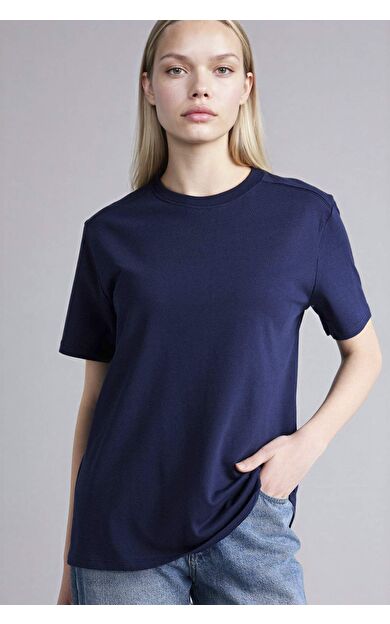 Regular Fıt Bisiklet Yaka Basıc Düz Premium Kısa Kollu Tişört