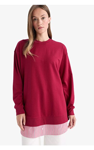 Regular Fit Bisiklet Yaka Sweatshirt Kumaşı Sweatshirt Tunik