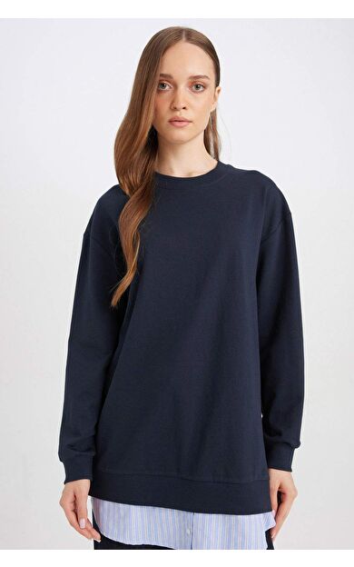 DeFacto Regular Fit Bisiklet Yaka Sweatshirt Tunik