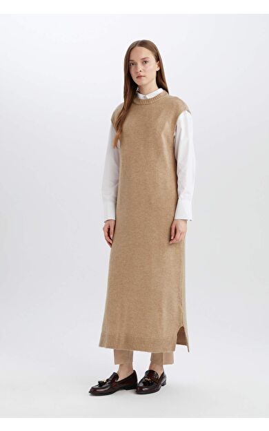 Regular Fit Bisiklet Yaka Uzun Triko Süveter