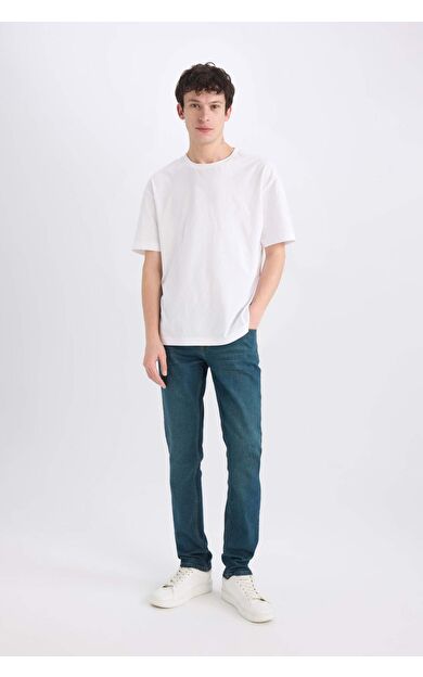 DeFacto Pedro Slim Fit Dar Kalıp Normal Bel Dar Paça Jean Pantolon B0398AX25SPNM41