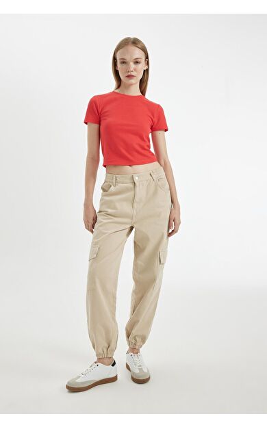 DeFacto Coool Kargo Jogger Normal Bel Gabardin Pantolon B0454AX24AUBG737